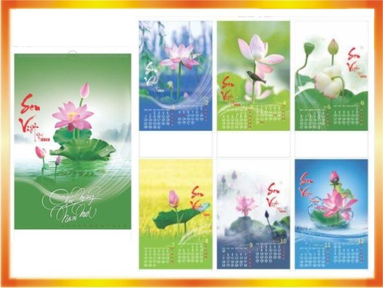 In lịch lò xo 7 tờ 2016 lấy ngay | In lịch tết giá rẻ tại Hà Nội  | In Vien dong