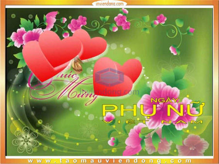 In Thiệp chúc mừng ngày Phụ nữ Việt Nam 20-10 | Địa chỉ cung cấp hộp đựng hoa 8/3 tại Hà Nội | In Vien dong