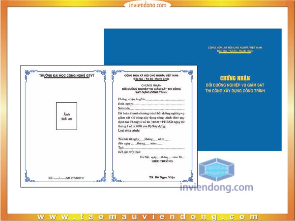  In giấy chứng nhận lấy ngay | In Folder- tài liệu giá rẻ  | In Vien dong