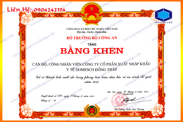 In giấy khen lấy ngay | Công ty in name card nhanh tại Thanh Xuân | In Vien dong