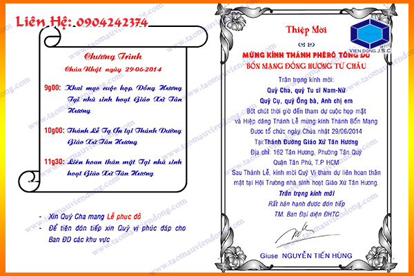 In Giấy mời lấy ngay  | Hình thức thanh toán  | In Vien dong
