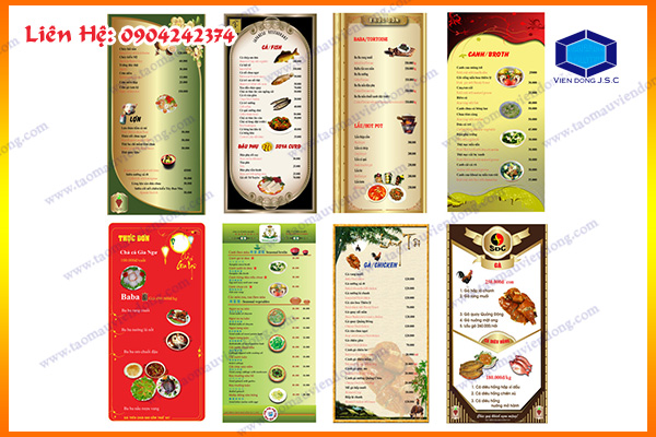 In menu cafe | In lịch bàn lấy ngay tại Hà Nội | In Vien dong