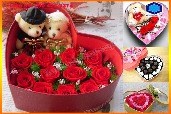 Hộp đựng quà trái tim handmade | In Vien dong