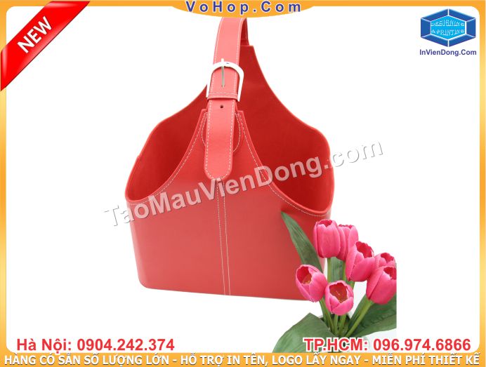 Giỏ Da Đẹp Giá Rẻ Có Sẵn | Địa chỉ cung cấp hộp đựng hoa 8/3 tại Hà Nội | In Vien dong